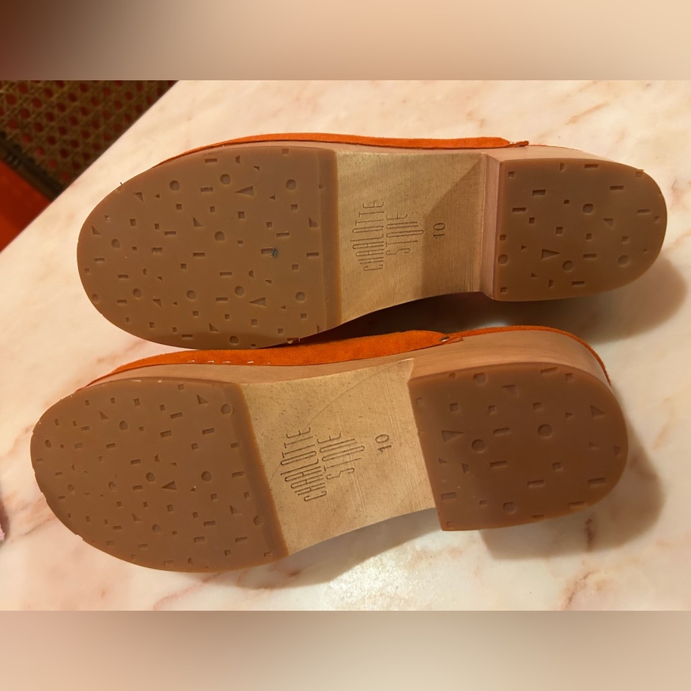 Charlotte Stone Orange Martino Suede Mules Clogs - Picture 4 of 5